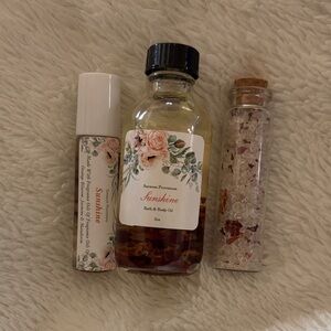 Bath & Body Oil Set - Floral Design